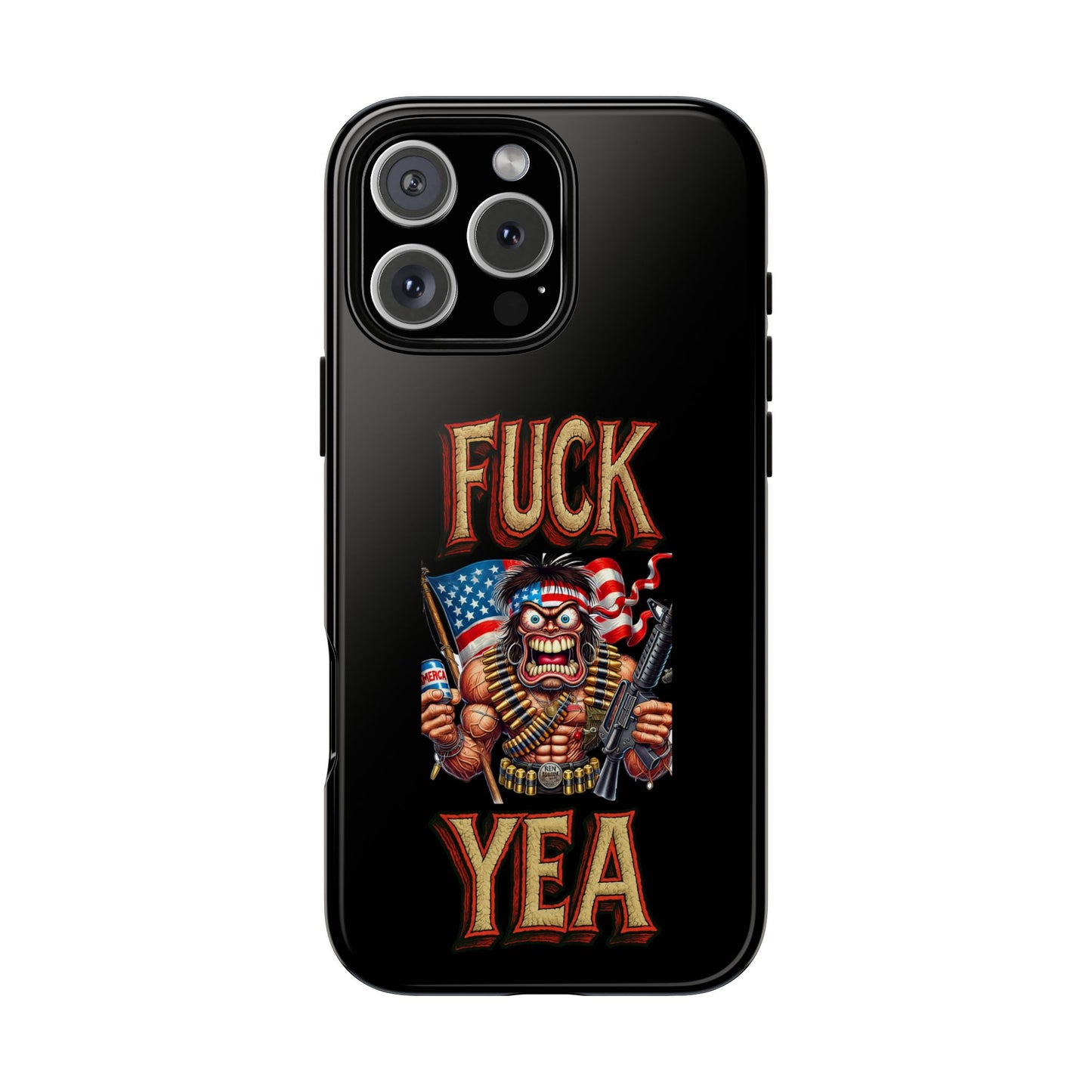 Phone Case — "FUCK YEA" Patriotic Skeleton Soldier Graphic
