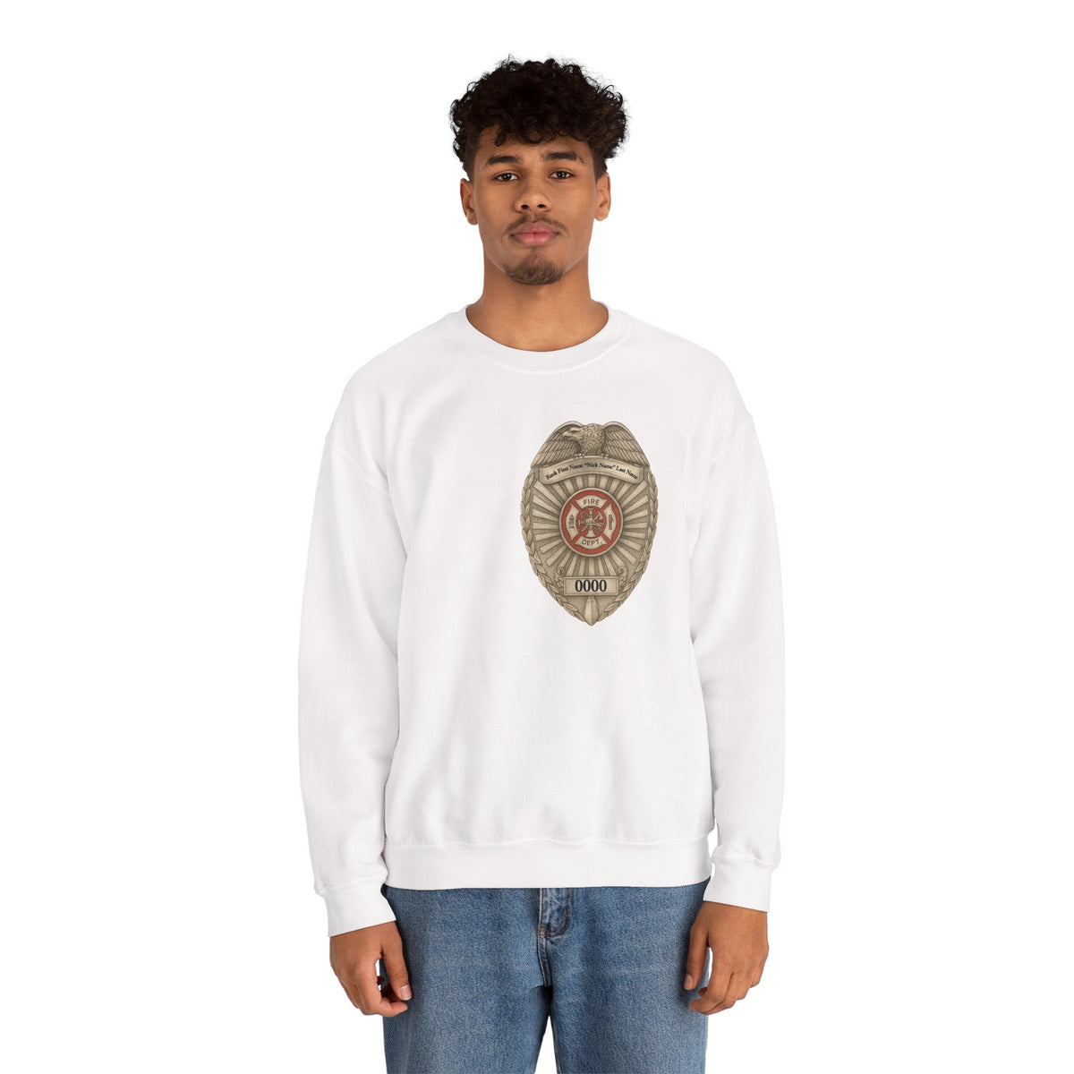 Flames Test Metal Courage Defines the Firefighter Crewneck Sweatshirt