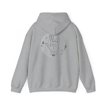Vulcan Salute Hoodie — Retro Space Hand Graphic Pullover