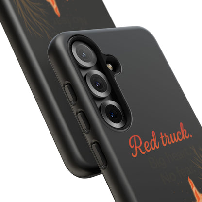 Phone Case — 'Red truck' Fire Truck Design, Vintage Firefighter Gift