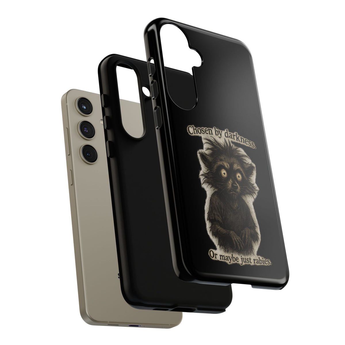 Phone Case - "Chosen by Darkness (Or Maybe Just Rabies)" Cute Creepy Retro Creature Protective Case