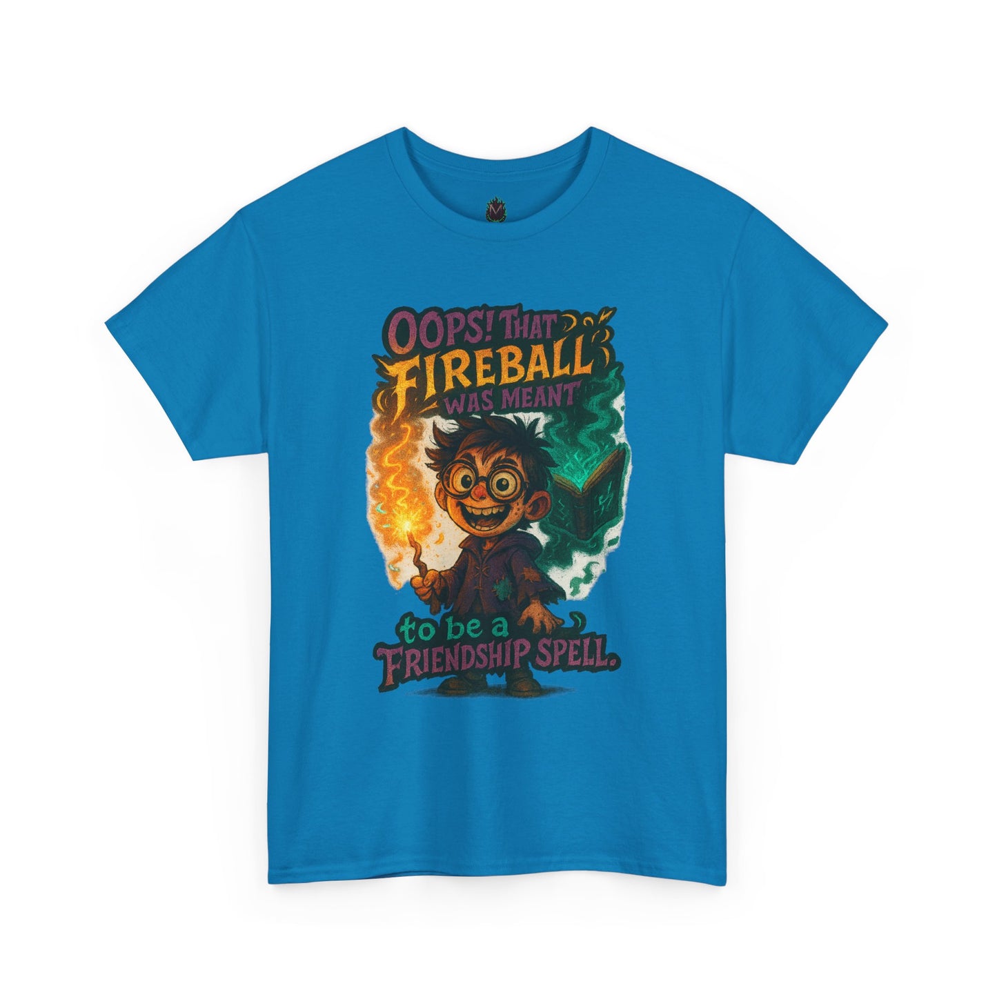 Fireball Wizard Character Tee | 'Friendship Spell' Magic Illustration