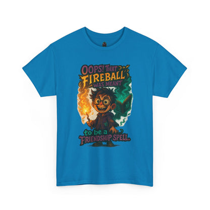 Fireball Wizard Character Tee | 'Friendship Spell' Magic Illustration