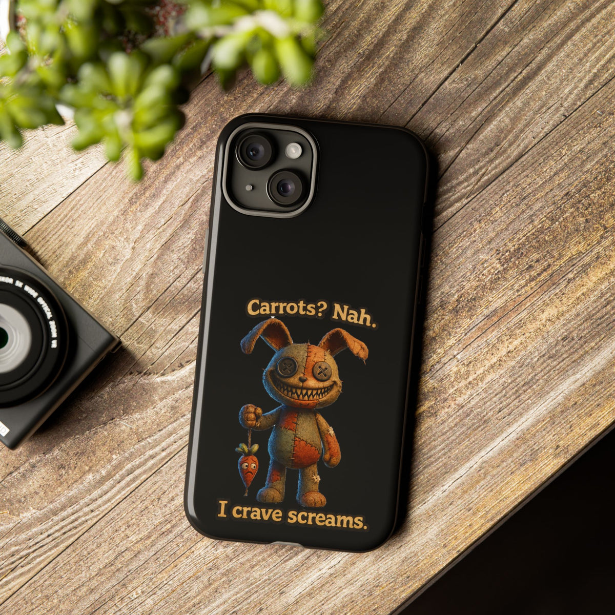 Phone Case — Creepy Bunny "Carrots? Nah. I crave screams." Horror iPhone Case