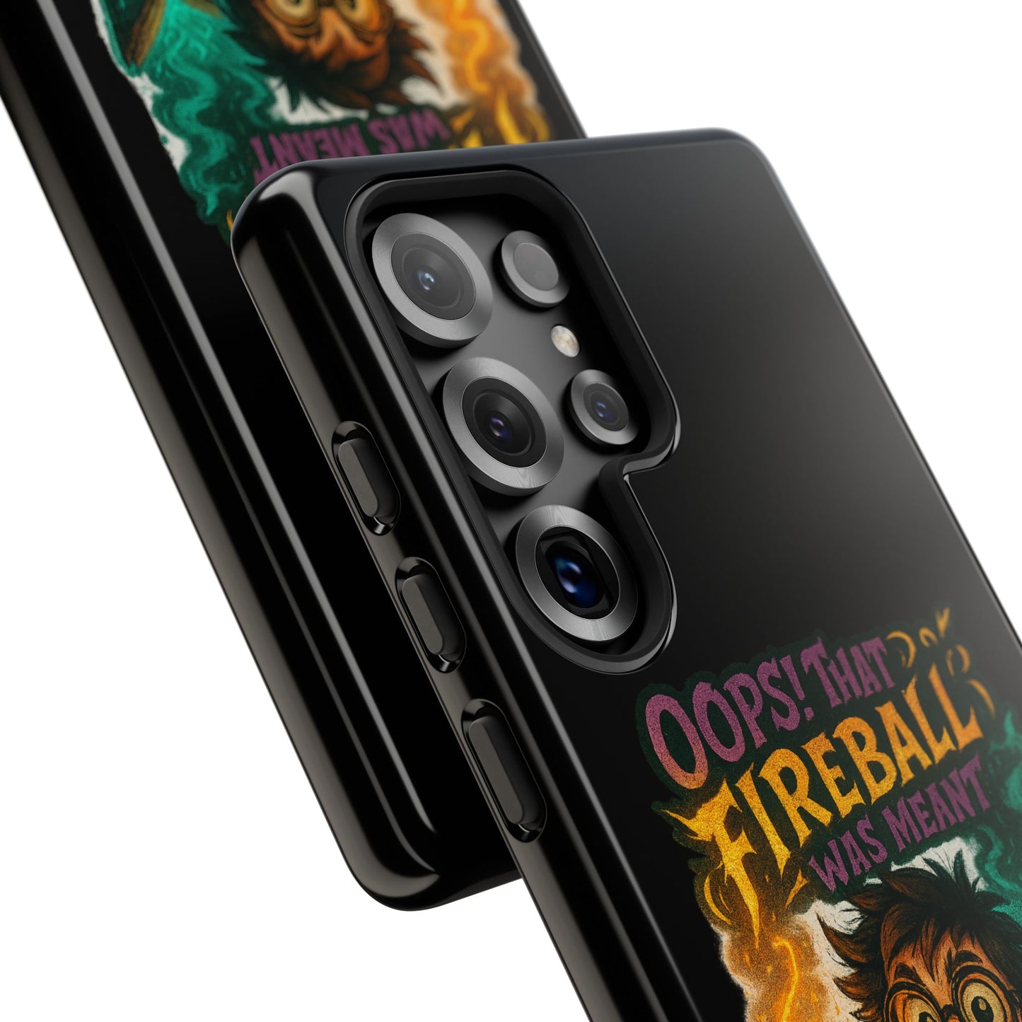 Phone Case — "Oops! That Fireball Was Meant to Be a Friendship Spell" Cute Fantasy Wizard Design