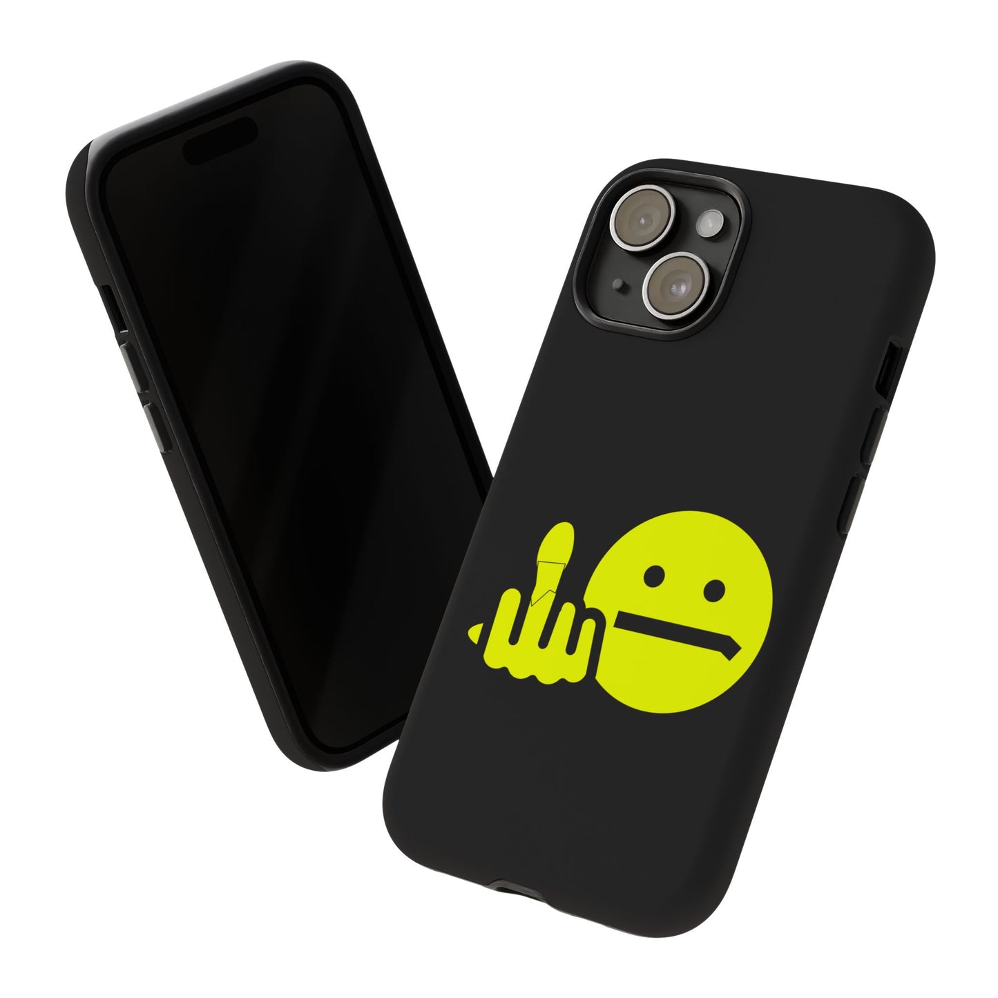 Phone Case — Neon Middle Finger Emoji Graphic