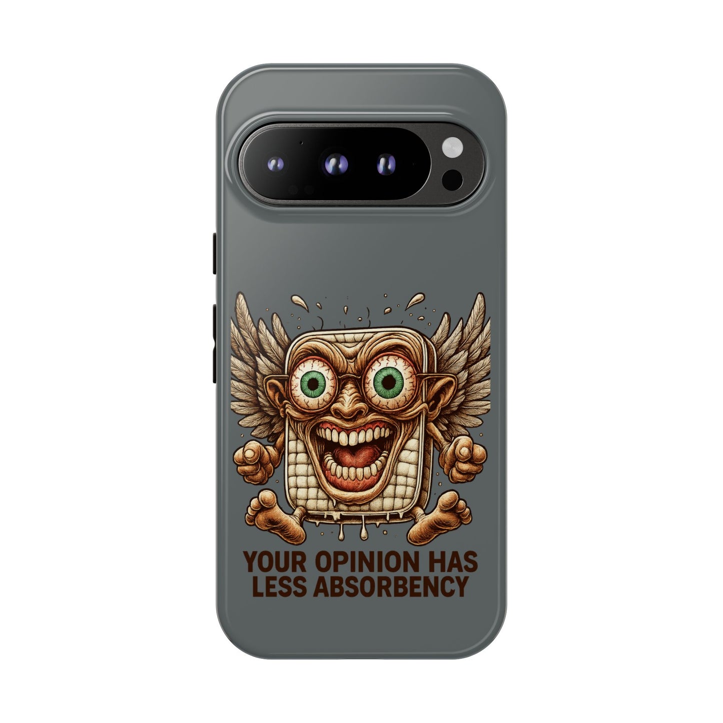 Phone Case — Funny Vintage Winged Toaster Design (“Your Opinion Has Less Absorbency”)