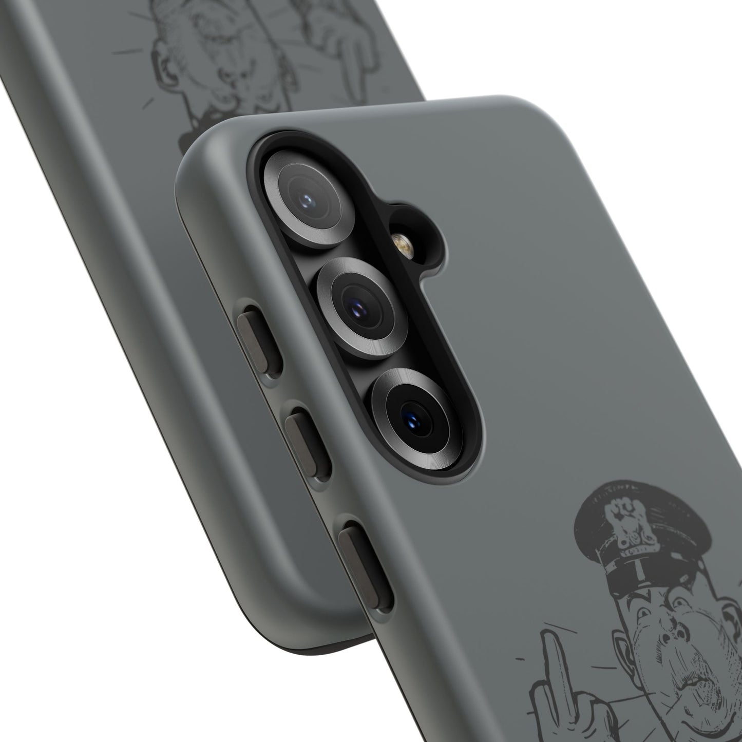 Vintage Cop Middle Finger Phone Case — Edgy Retro iPhone Protective Cover