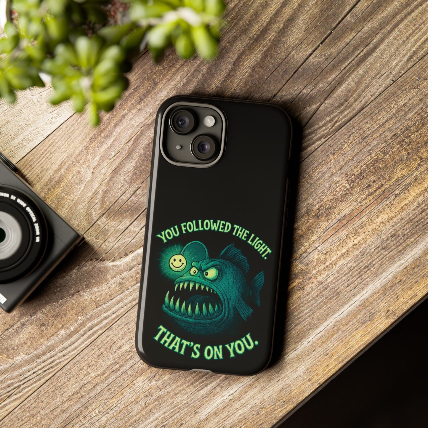 Anglerfish Phone Case – “You Followed The Light, That’s On You” Glow Horror Protective Case