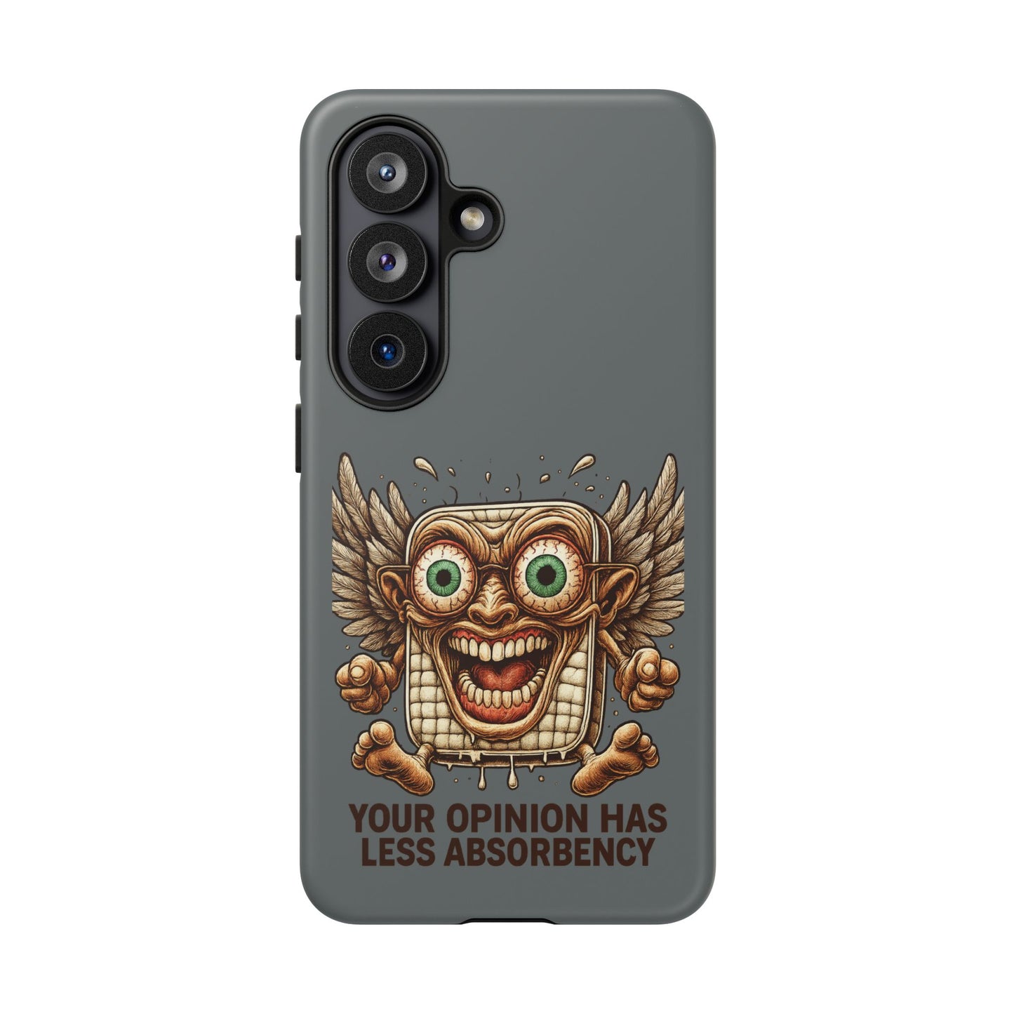Phone Case — Funny Vintage Winged Toaster Design (“Your Opinion Has Less Absorbency”)