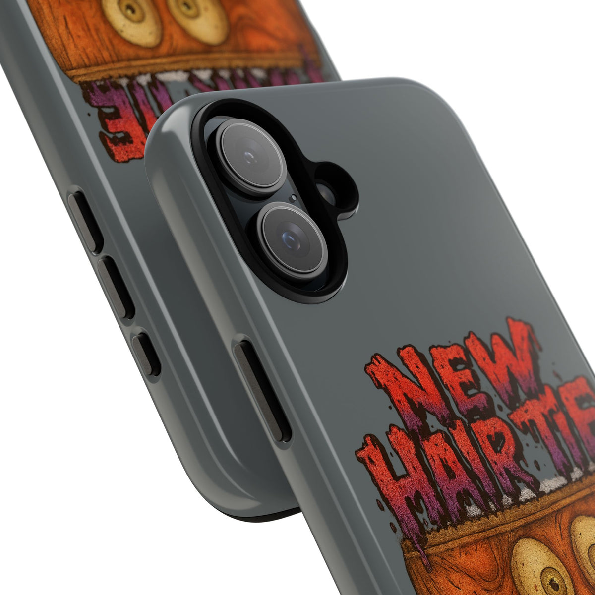 Phone Case — 'New Hairte' Funny Grinning Tongue-Out Monster Design