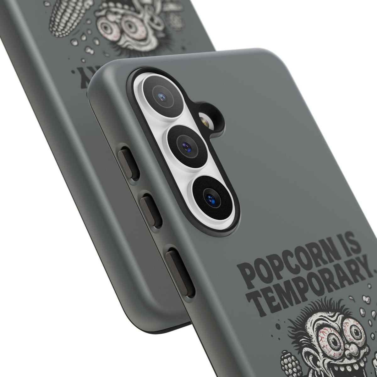 Phone Case — "Popcorn Is Temporary, Corn Is Eternal" Retro Zombie Corn Design