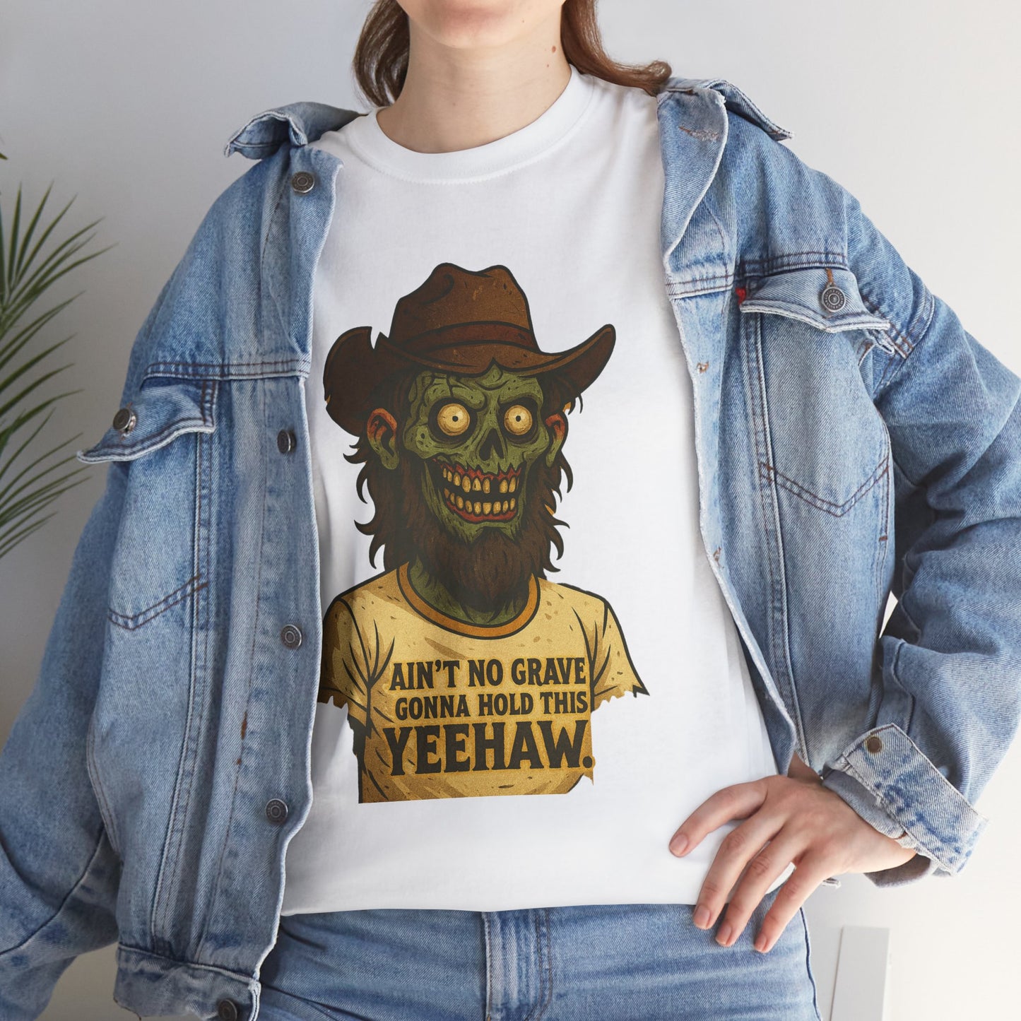 Zombie Cowboy Tee | "Ain't No Grave Gonna Hold This Yeehaw"