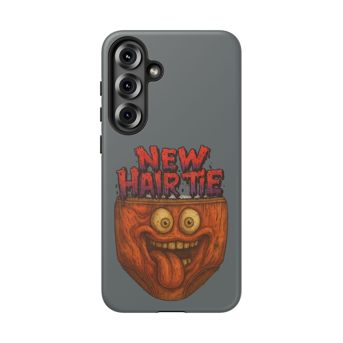 Phone Case — 'New Hairte' Funny Grinning Tongue-Out Monster Design