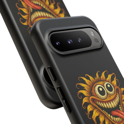 Phone Case - Smiling Sunflower Design with "Photosynthesizing the Universe One Breakdown at a Time"