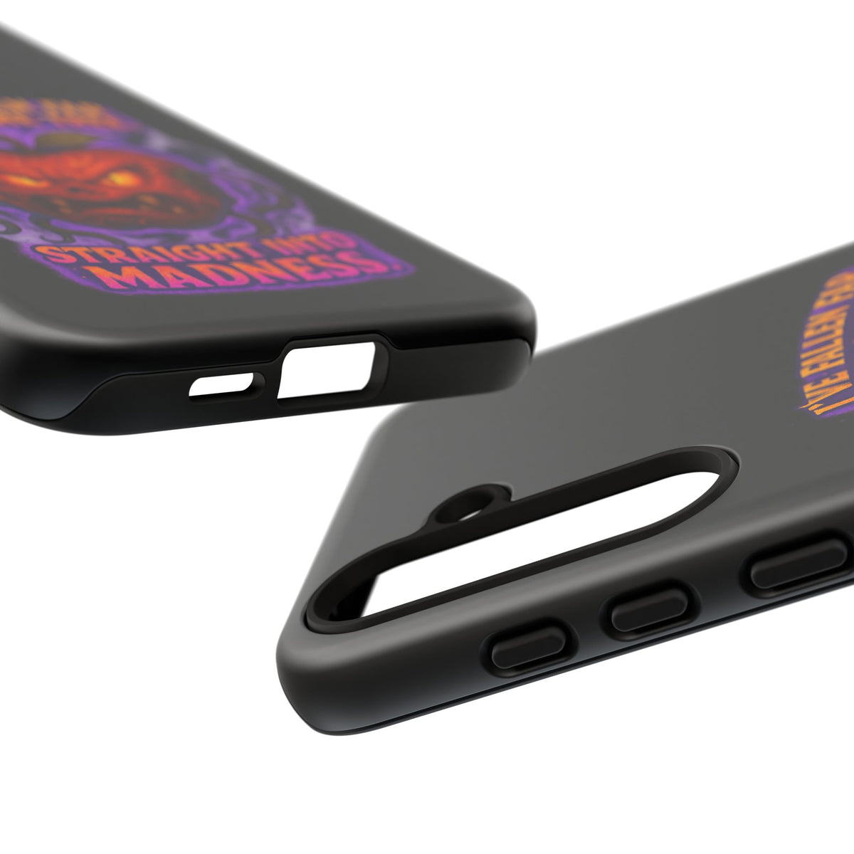 Phone Case — 'I've Fallen Far From the Tree, Straight Into Madness' Pumpkin Horror Design