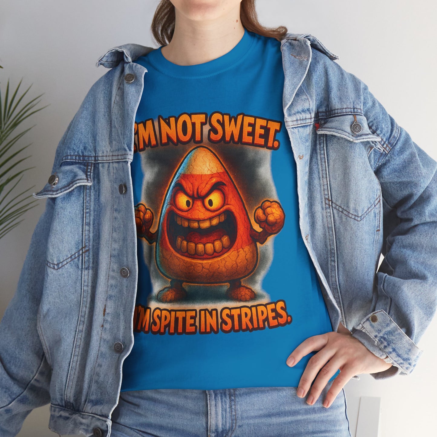 Angry Candy Corn I'm Not Sweet I'm Spite in Stripes T-Shirt