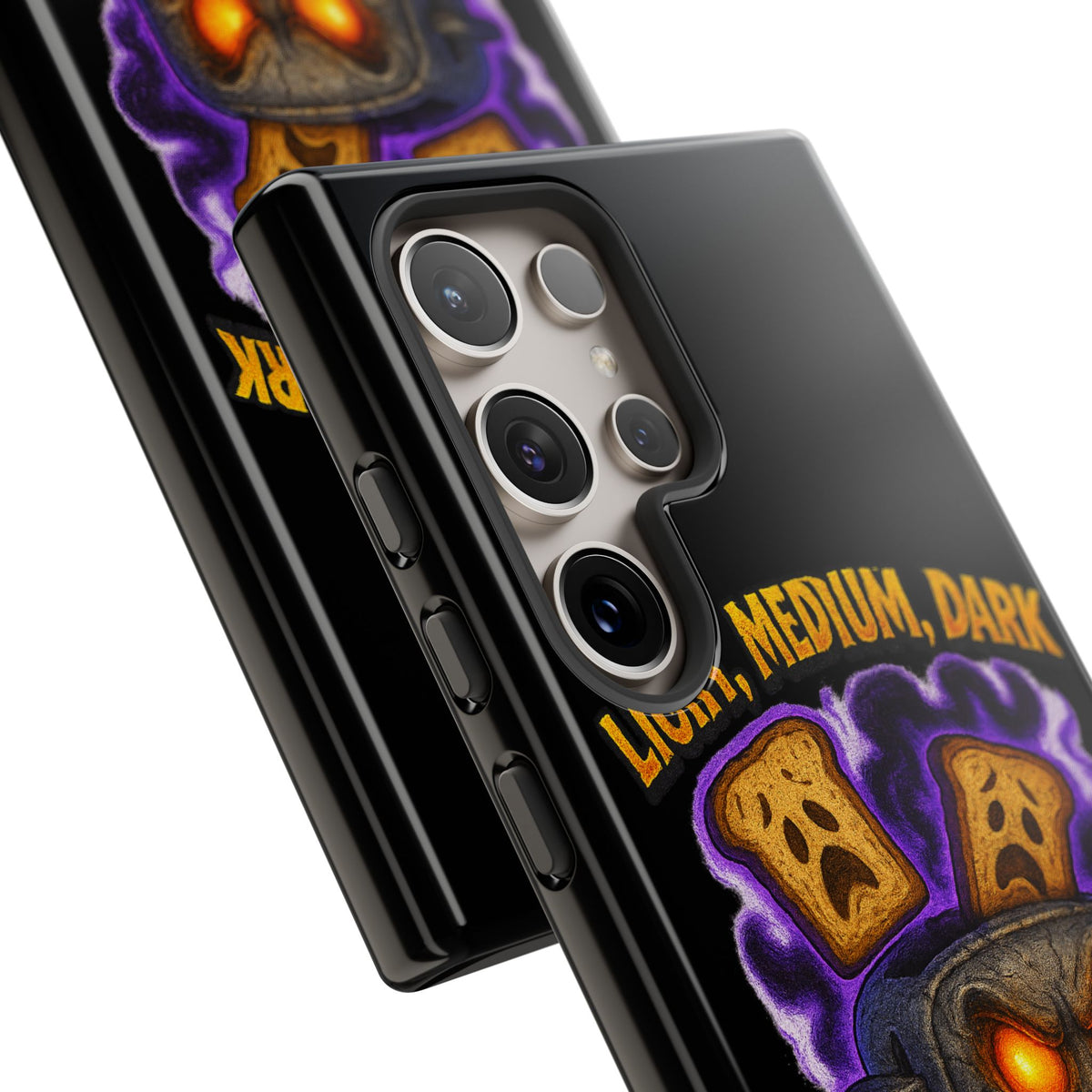 Phone Case — 'Light, Medium, Dark or Eternal Blackened Torment?' Spooky Toast & Toaster Horror Design