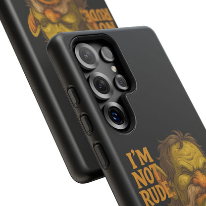Phone Case — "I'm Not Rude, You're Just Exhausting" Grumpy Goblin Protective Cover