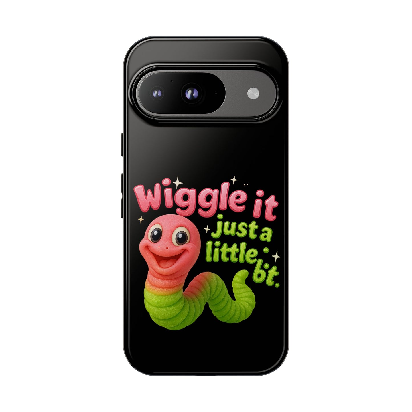 Wiggle It Worm Phone Case — Cute Pink & Green Cartoon iPhone Cover