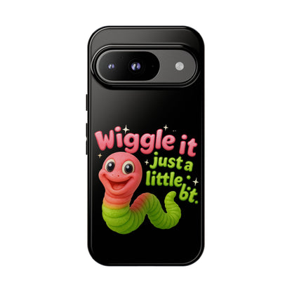 Wiggle It Worm Phone Case — Cute Pink & Green Cartoon iPhone Cover