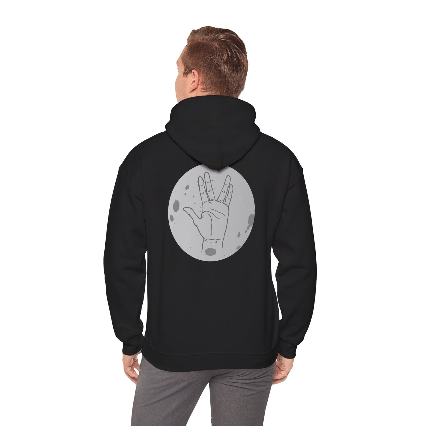 Vulcan Salute Hoodie — Retro Space Hand Graphic Pullover