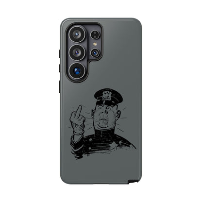 Vintage Cop Middle Finger Phone Case — Edgy Retro iPhone Protective Cover