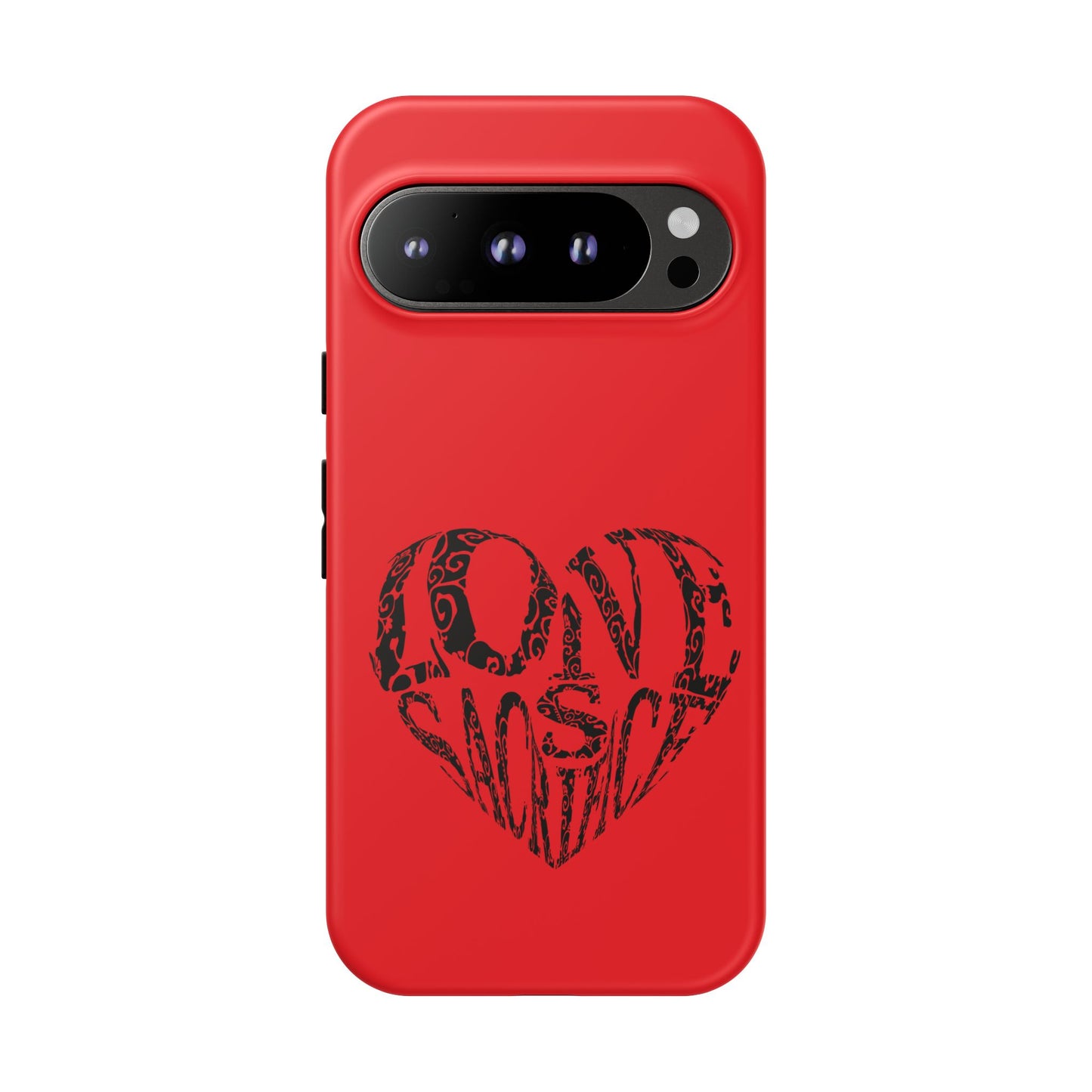 Red 'Love Justice' Heart Phone Case — Protective iPhone Cover, Valentine’s Gift