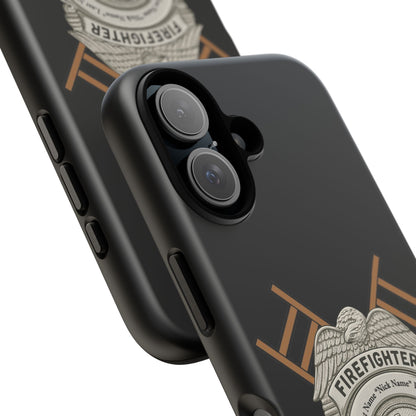 Firefighter Badge Tough Phone Case — Firefighter Helmet & Ladders Protective Case