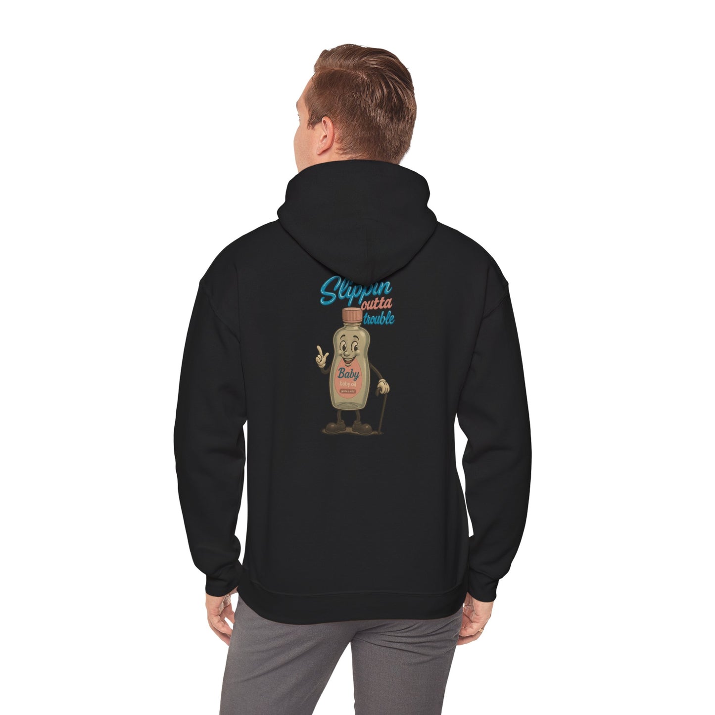 Slippin’ Outta Trouble Hoodie – Blue Script Edition