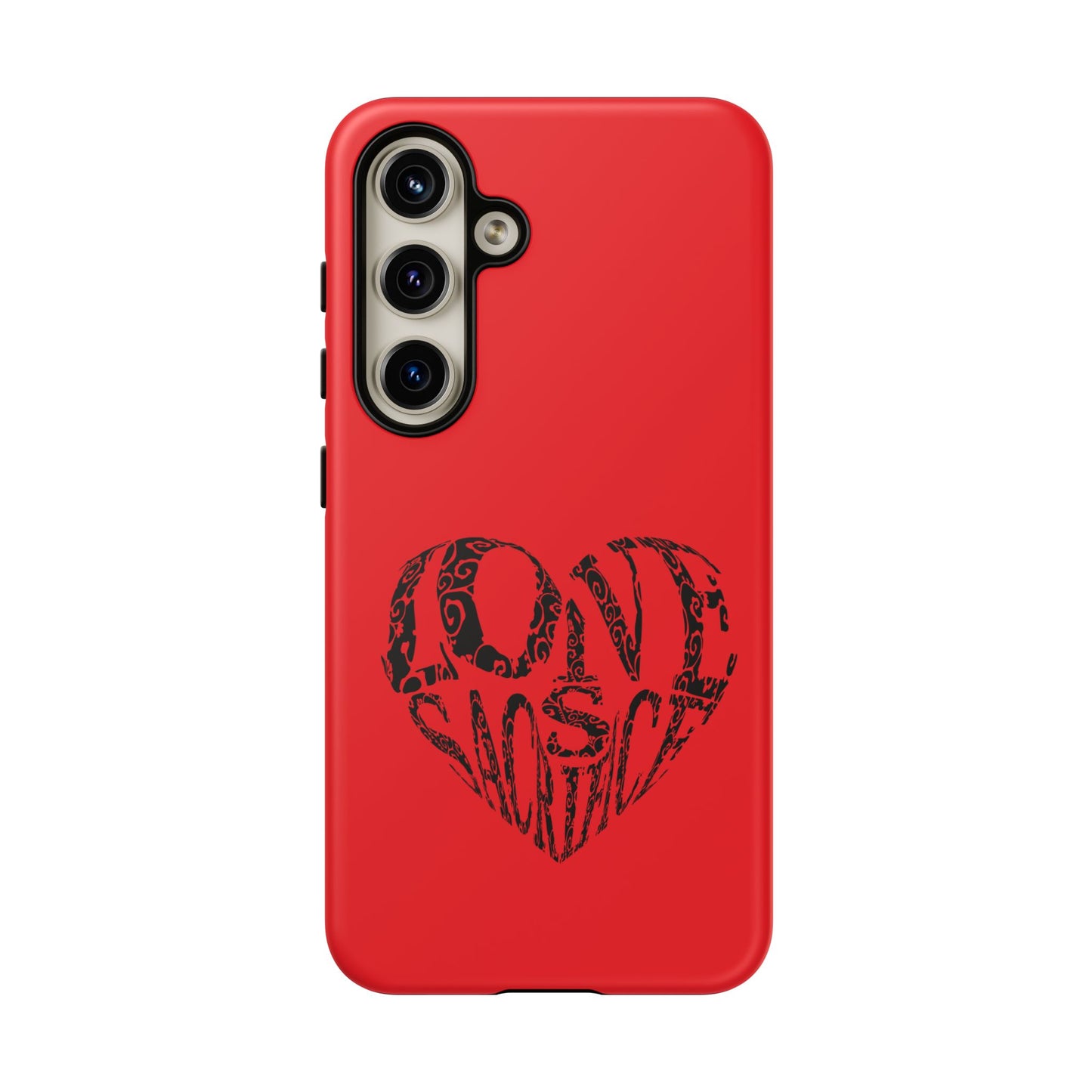 Red 'Love Justice' Heart Phone Case — Protective iPhone Cover, Valentine’s Gift