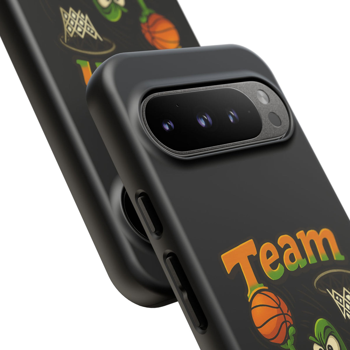 Team Player Basketball Phone Case — Cute Cartoon Pickle Dunk Phone Cover