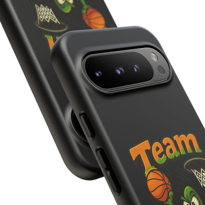Team Player Basketball Phone Case — Cute Cartoon Pickle Dunk Phone Cover