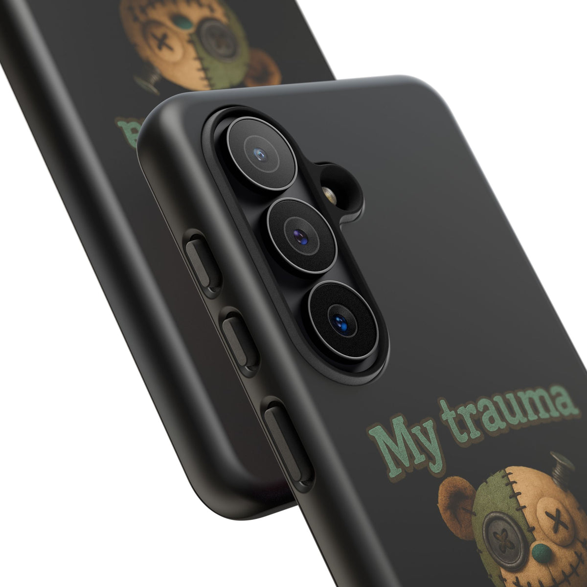 Phone Case — 'My Trauma Runs on AA Batteries' Creepy Voodoo Teddy Protective Cover