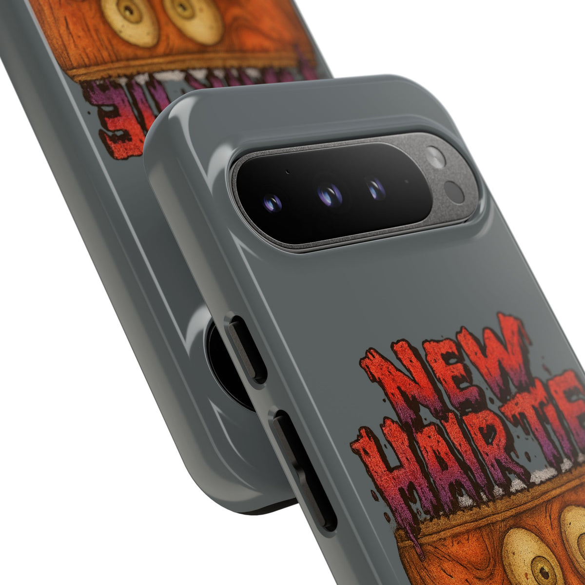 Phone Case — 'New Hairte' Funny Grinning Tongue-Out Monster Design