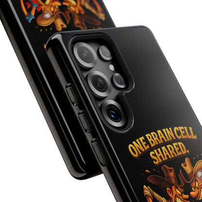 Phone Case — 'One Braincell Shared, Constantly Fighting for Custody' Funny Rivalry Cartoon