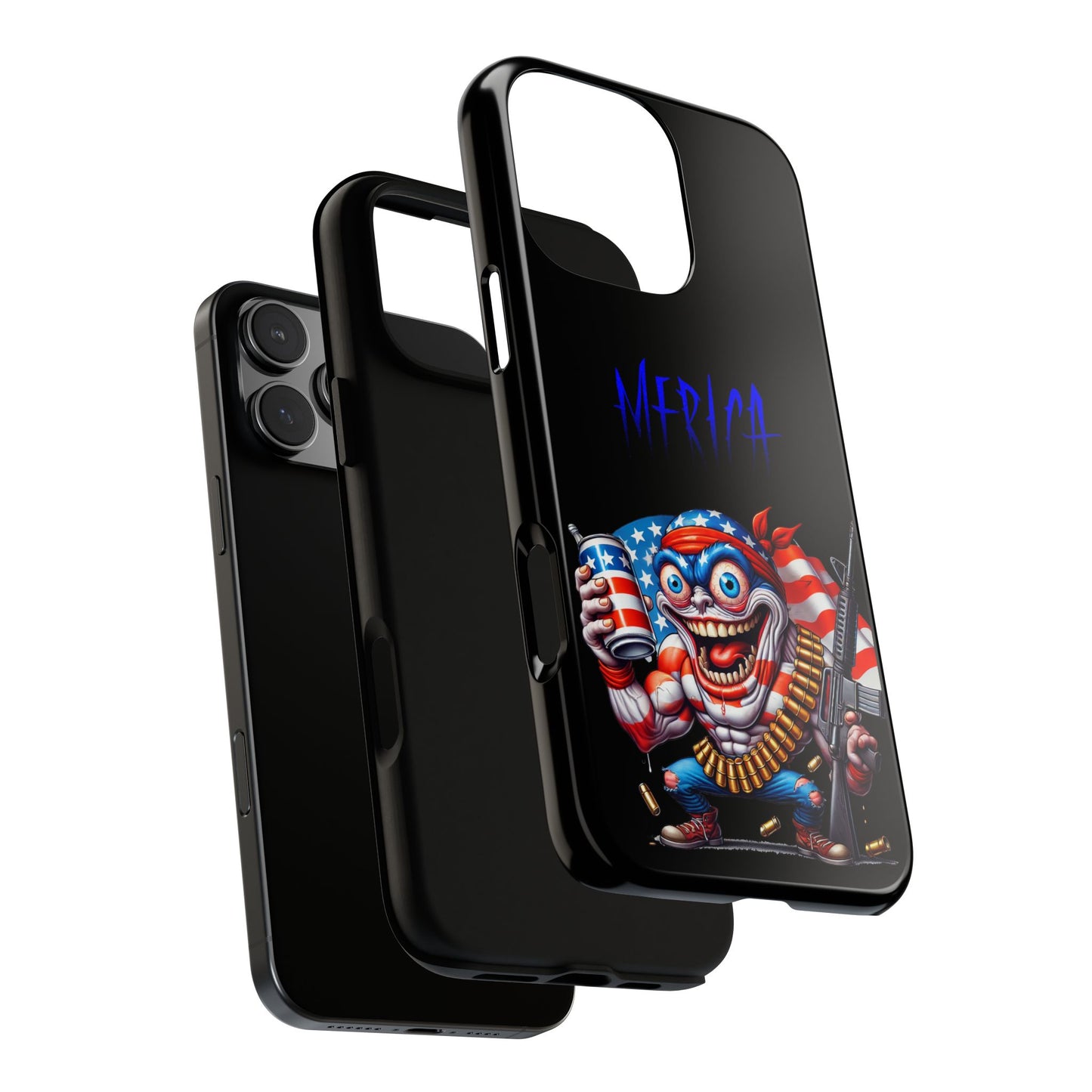 Phone Case — Patriotic 'Merica Clown with Flag, Beer & Rifle