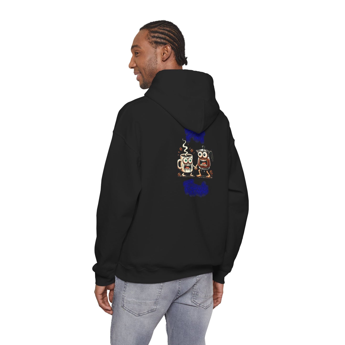 Coffee & Coffee Pot Friends Graphic Hoodie — Cute Cartoon Coffee & Coffee Pot "Best Friends" Pullover