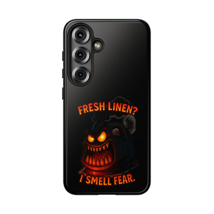 Phone Case — 'Fresh Linen? I Smell Fear.' Spooky Pumpkin Horror Protective Case