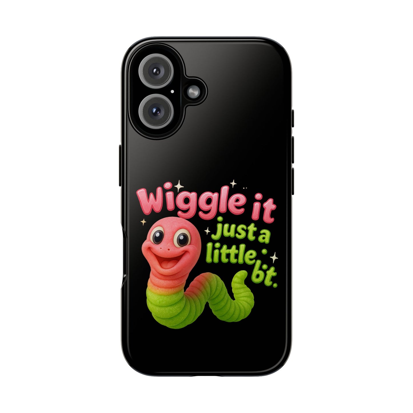 Wiggle It Worm Phone Case — Cute Pink & Green Cartoon iPhone Cover