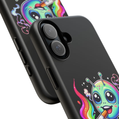 Alien Smoking Rainbow Joint Phone Case — Cute Psychedelic Cannabis iPhone Cover