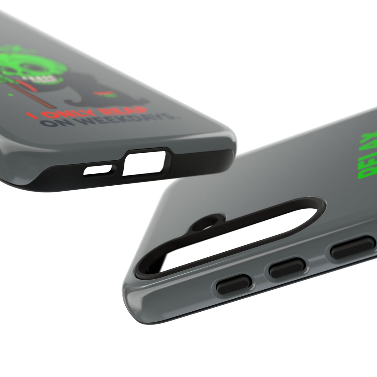 Phone Case — 'Relax. I Only Reap on Weekdays.' Cute Green Grim Reaper Protective Cover