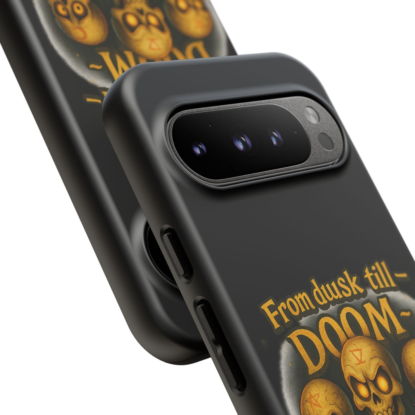 Phone Case — "From Dusk Till Doom We Jam" Skeleton Band Design