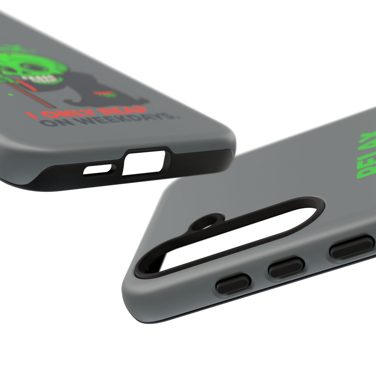 Phone Case — 'Relax. I Only Reap on Weekdays.' Cute Green Grim Reaper Protective Cover