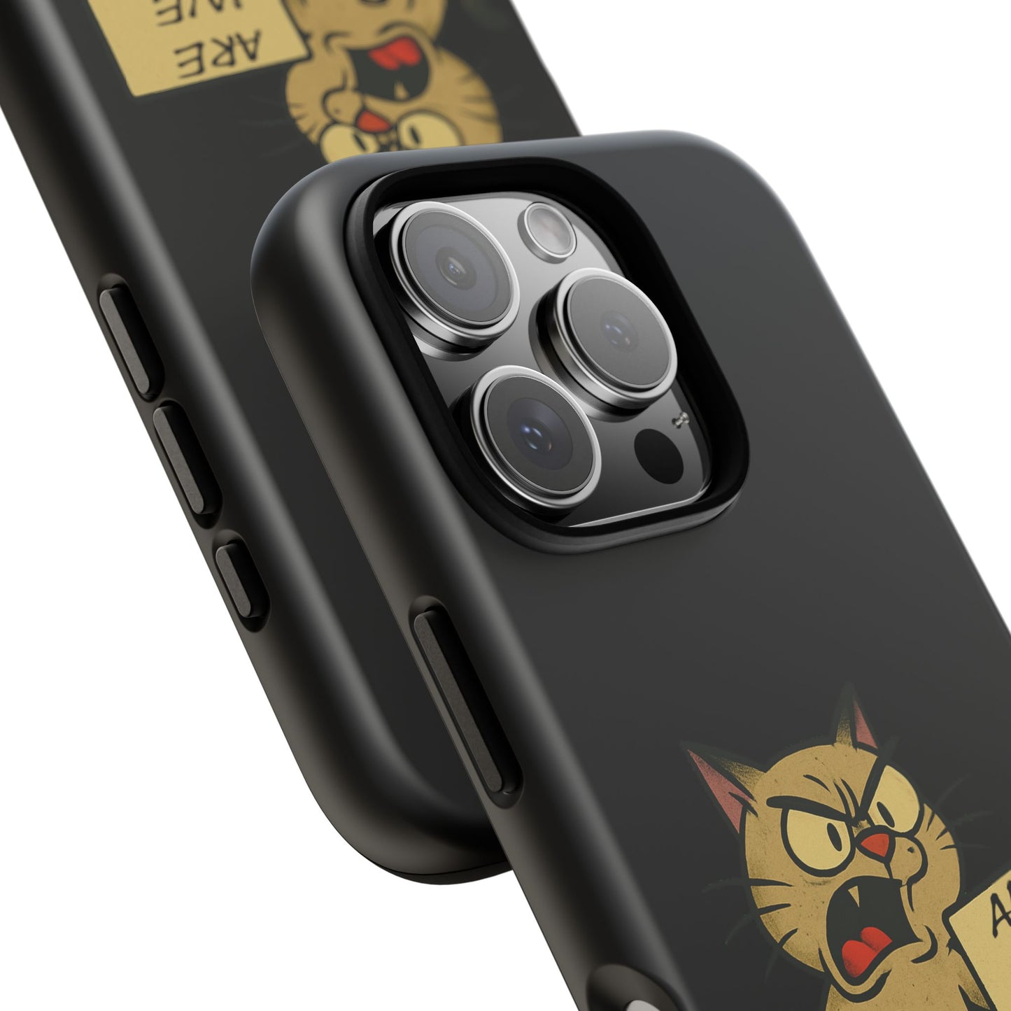 Angry Cat Phone Case — 'Are We Next' Protest Graphic iPhone Case