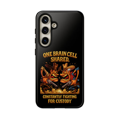 Phone Case — 'One Braincell Shared, Constantly Fighting for Custody' Funny Rivalry Cartoon