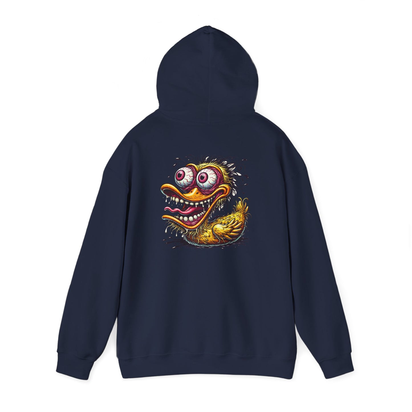 Duck Monster Hoodie — Retro Creepy Cartoon Graphic Pullover