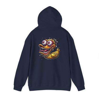 Duck Monster Hoodie — Retro Creepy Cartoon Graphic Pullover