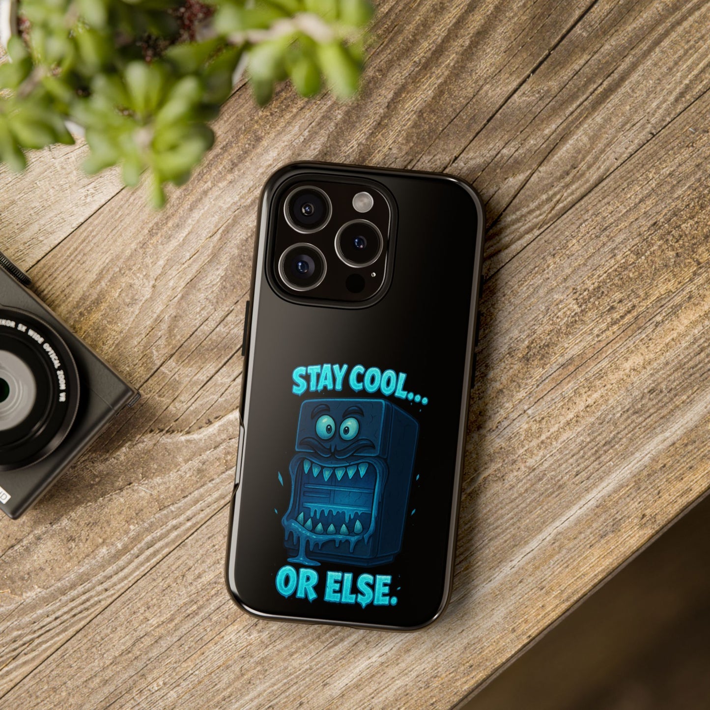 Stay Cool... Or Else. Phone Case — Neon Monster Protective iPhone Cover