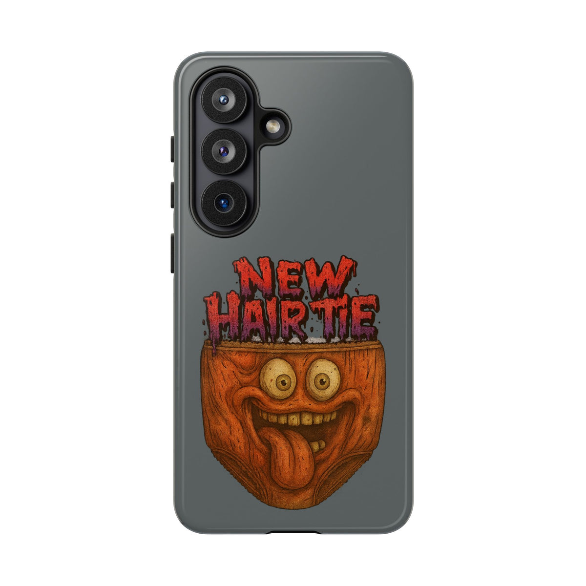 Phone Case — 'New Hairte' Funny Grinning Tongue-Out Monster Design